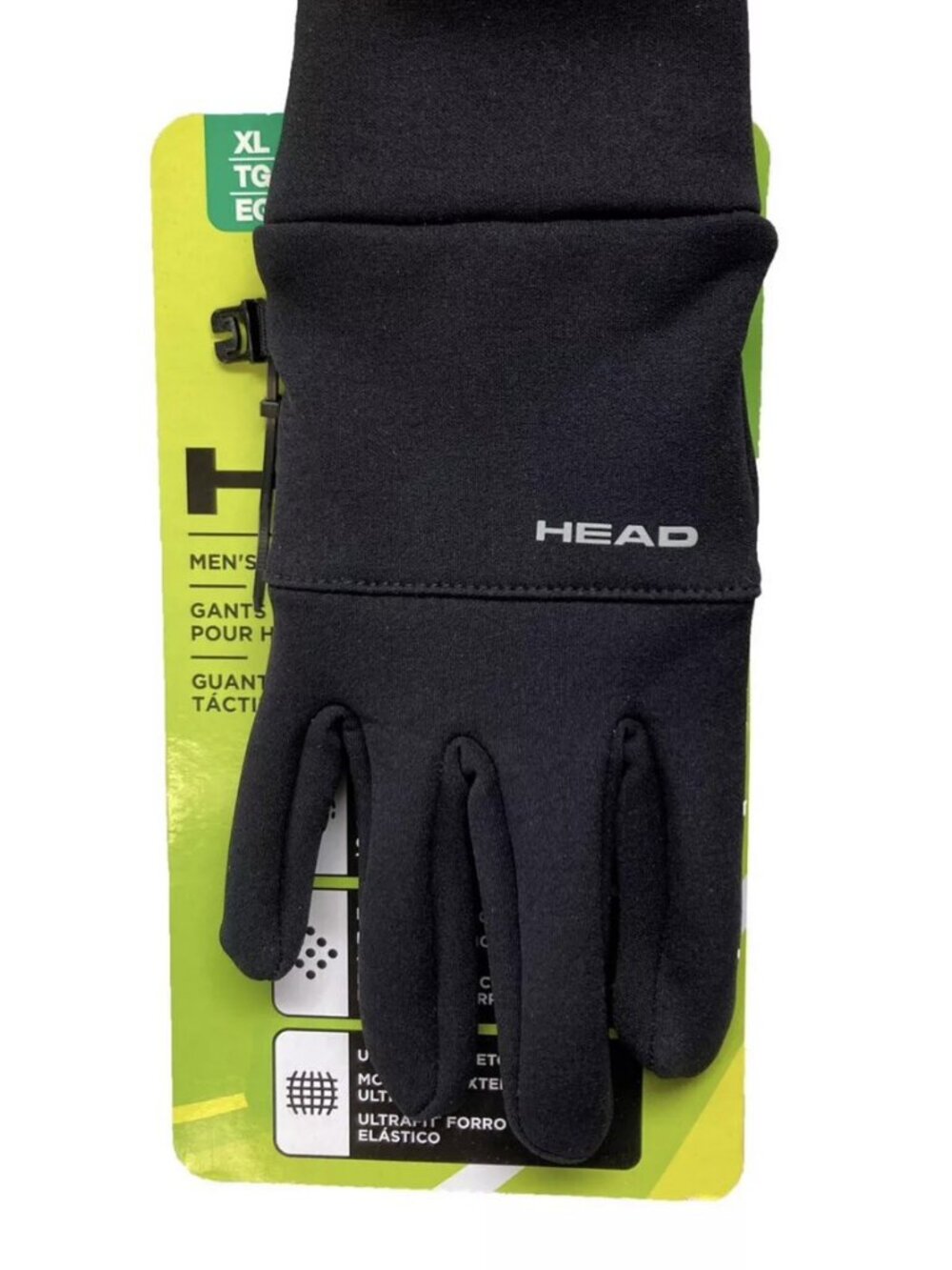 Head Men's Touchscreen Stretch Fleece Running Gloves Black XL